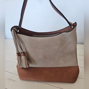 Jen & Co. Bag: Ava Two Tone vegan Hobo bag